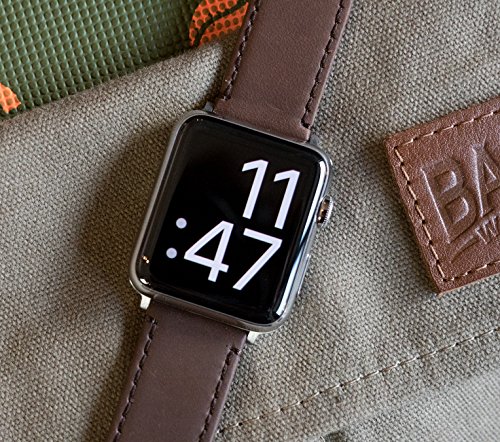 Image of BARTON WATCH BANDS - Top Grain Leather Watch Bands Compatible with Apple Watch Models - 1, 2, 3, 4, 5, 6, 7, 8, 9, 10, SE, Ultra & Ultra 2