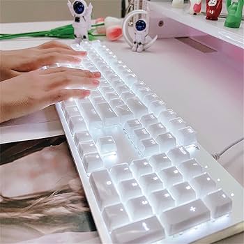 Amazon | [EFFORTS]ゲーミングキーボード 氷晶石キーキャプ 透明