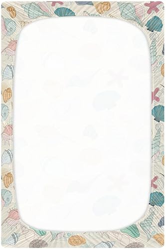 Miniatura 3 de Sábanas de verano para cuna de océano para niños y niñas, 52 x 28 pulgadas, suaves y transpirables, sábanas de cuna mini elásticas portátiles