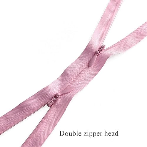 Miniatura 3 de Cierre de tela, 10 unidades, cremalleras invisibles de doble cabeza, para ropa de costura, vestido de alimentación, cremallera de bobina de nailon