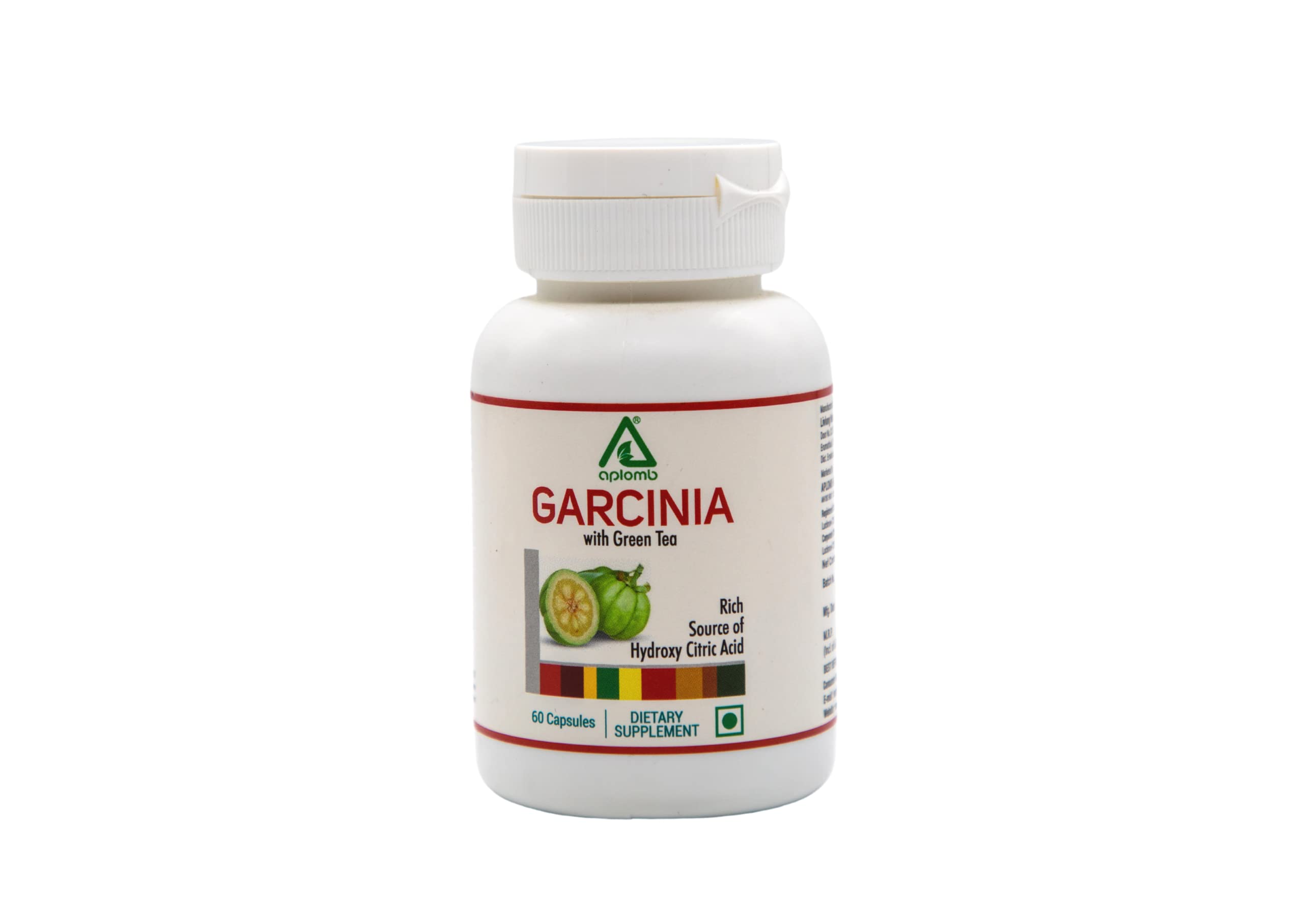 APLOMB Garcinia With Green Tea | Helps Manage Weight | Controls Cholesterol Level | Improves Digestion & Boosts Metabolism (60 Capsules)