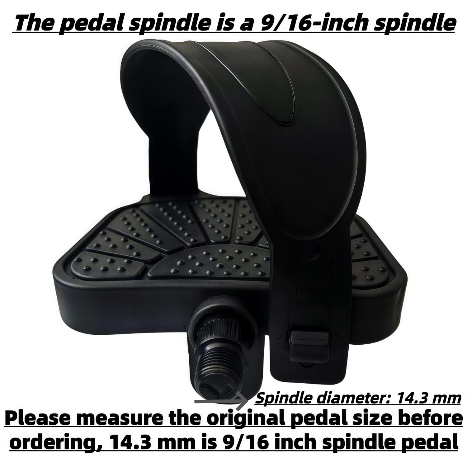 YBEKI Pedali di Alta Gamma per Bike da Allenamento - Assi da 9/16" & 1/2", Cinturini Regolabili | Compatibili con Peloton/Schwinn/Bike da Spinning, Antiscivolo