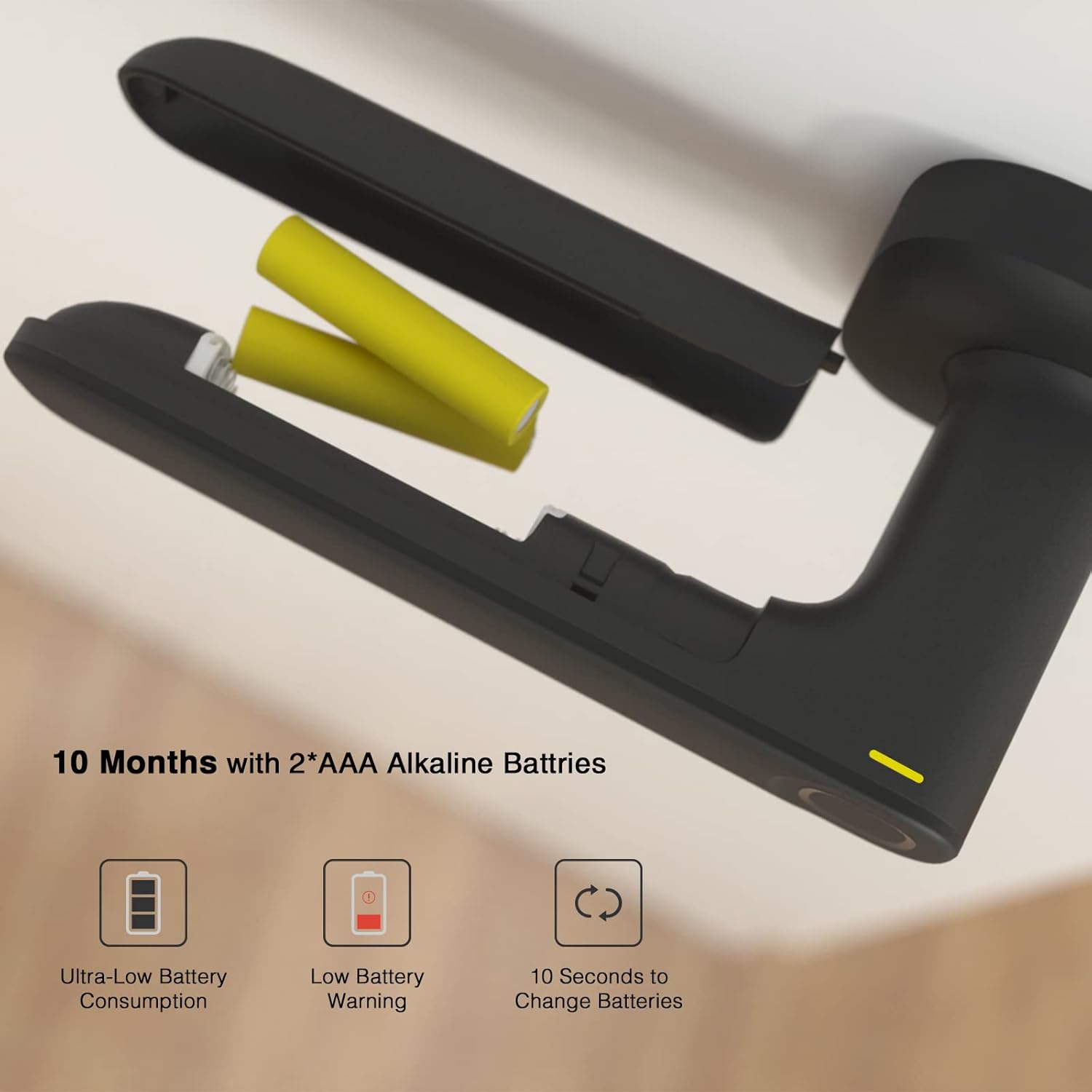 Installation diagram for YEEUU R250 Smart Door Lock showing three steps