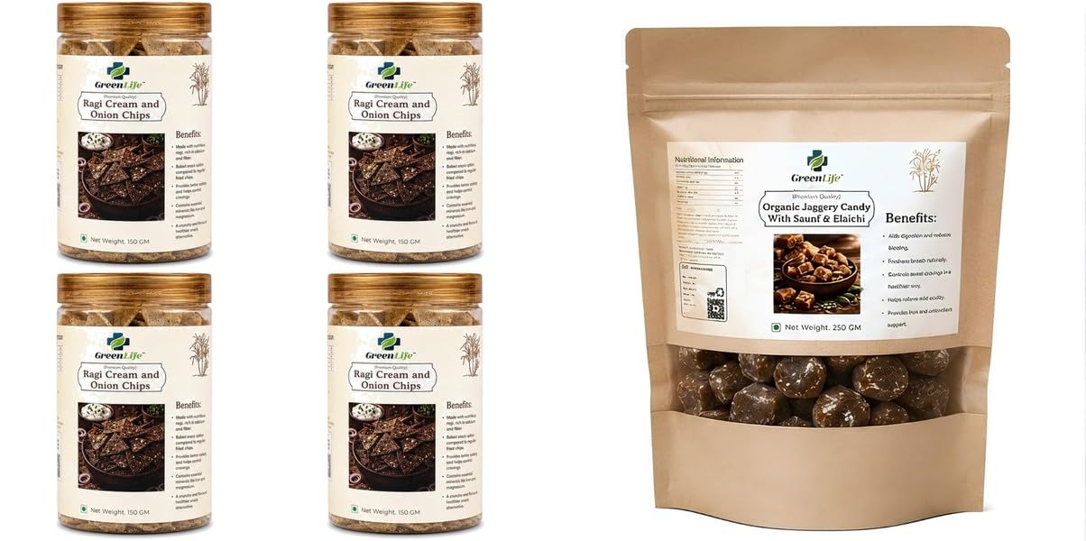 Black Pepper Makhana | Roasted Fox Nuts | 100gpack of 4Organic Jaggery Candy Ginger Mix 250g | Natural Desi Gur | Traditional Sweet & Spicy | GreenLife Combo | Tot-image-41