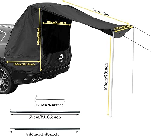 Miniatura 3 de Sibosen Tienda de campaña para puerta trasera para automóvil, tienda de campaña, refugio de privacidad, tiendas de campaña impermeables en la