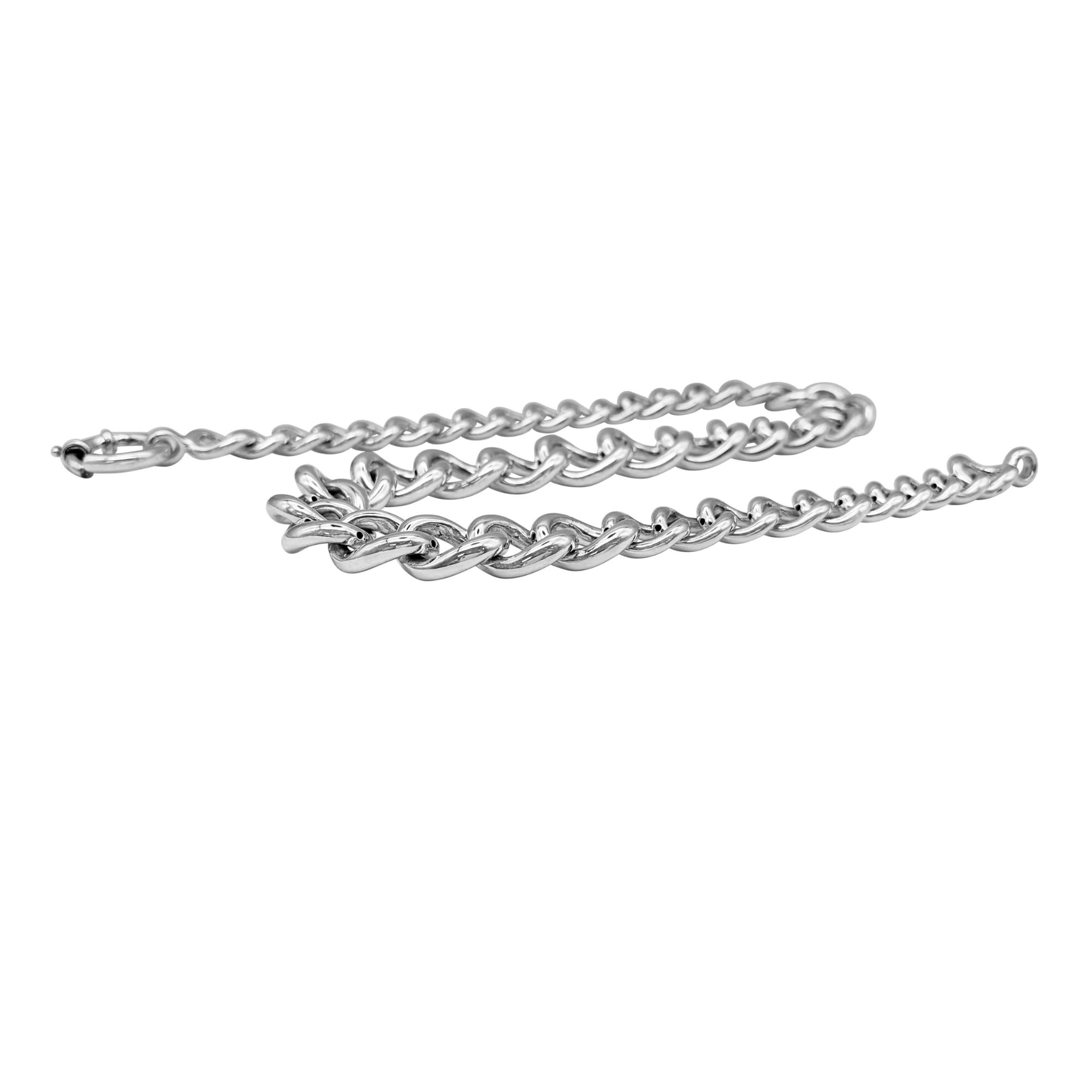 Collar de cadena gruesa y ligera electroformada de plata de ley 925 para mujer