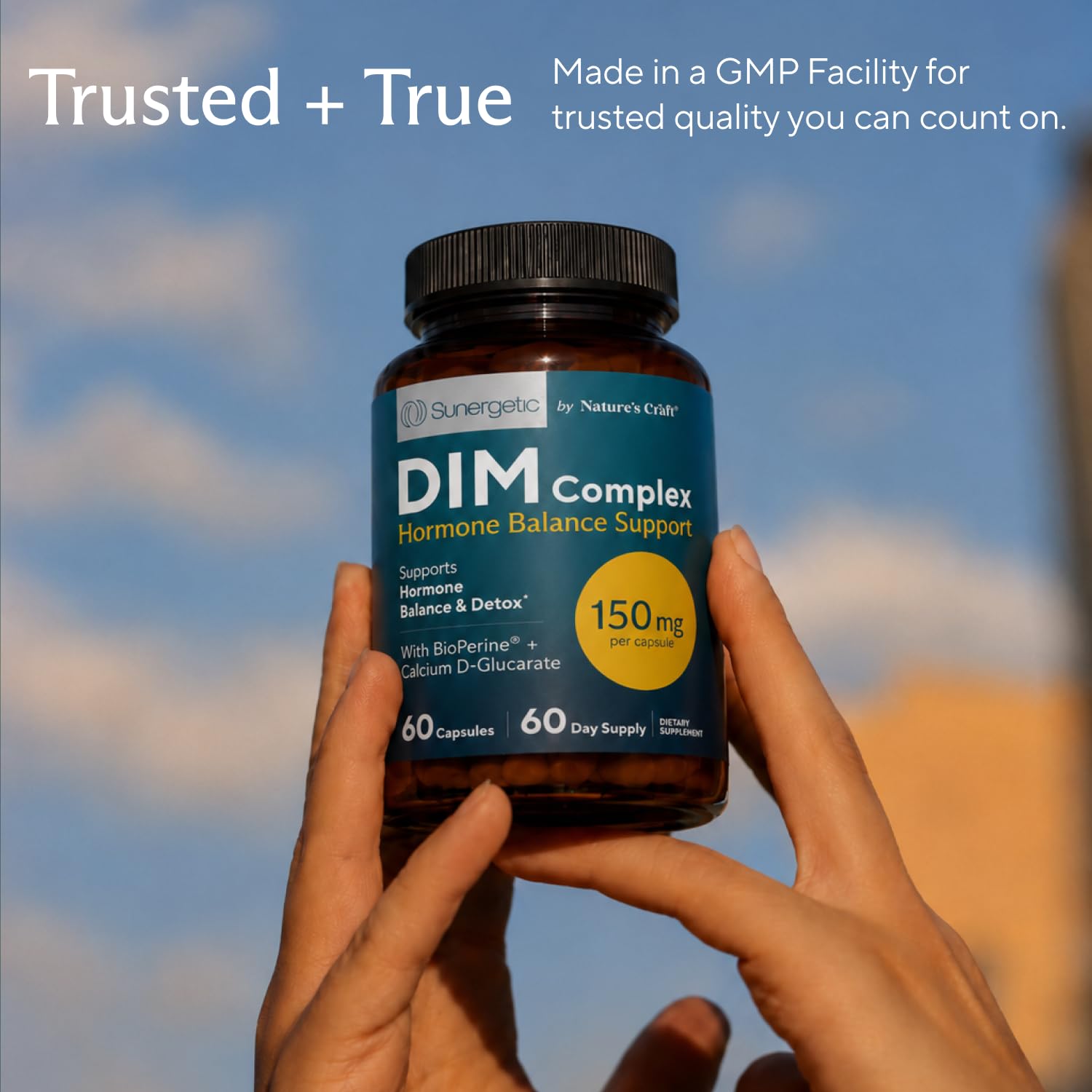 Sunergetic Premium DIM Supplement – 150mg diindolylmethane, Broccoli, Calcium D-Glucarate & Bioperine for Men & Women – DIM Complex for Menopause Support & Balance - 60 Capsules — Amazon image 8