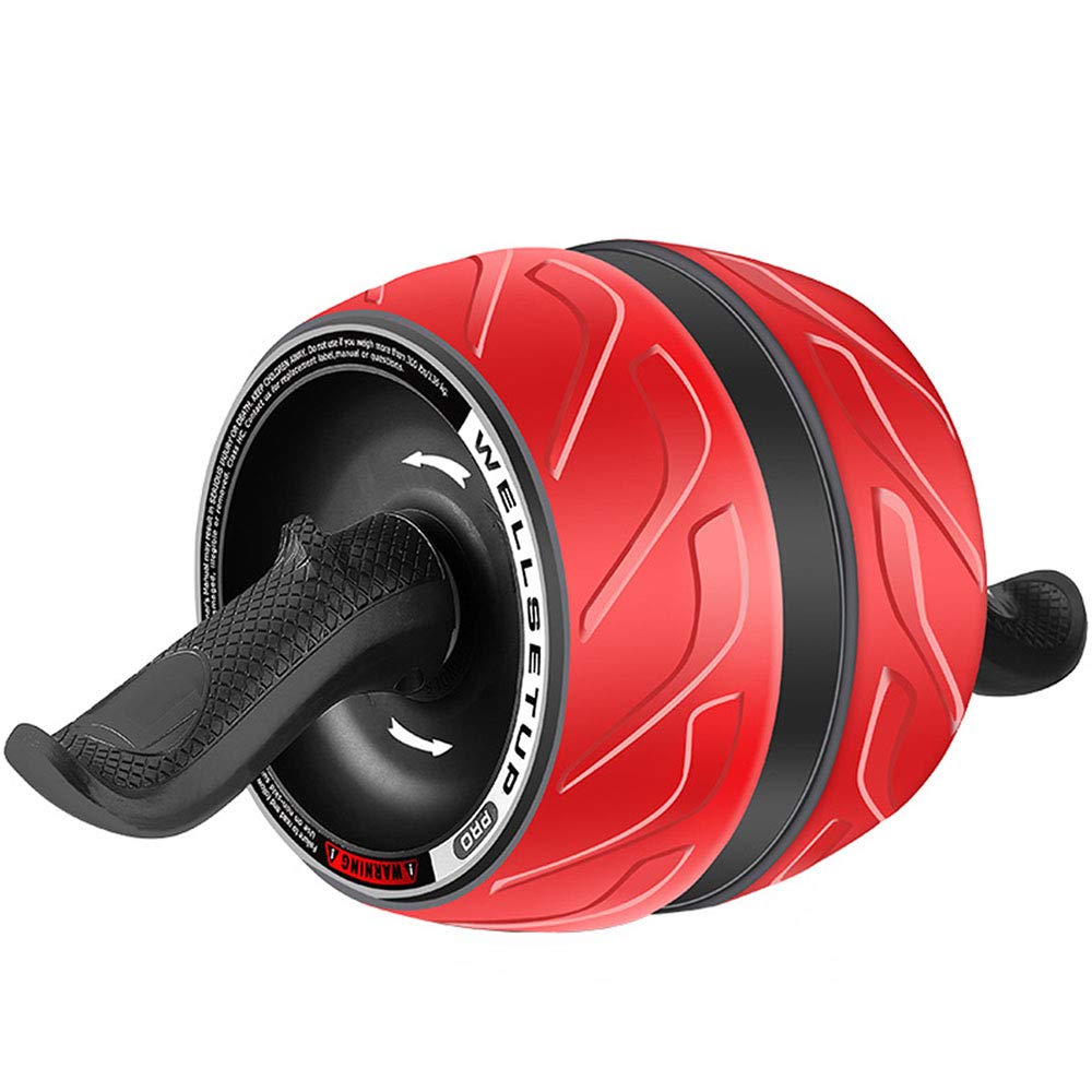 SHT Rimbalzo dell'addome Muto Ruota Addominale per la casa Ridurre Il Ventre degli Uomini Equipaggiamento per Il Fitness (Rosso)