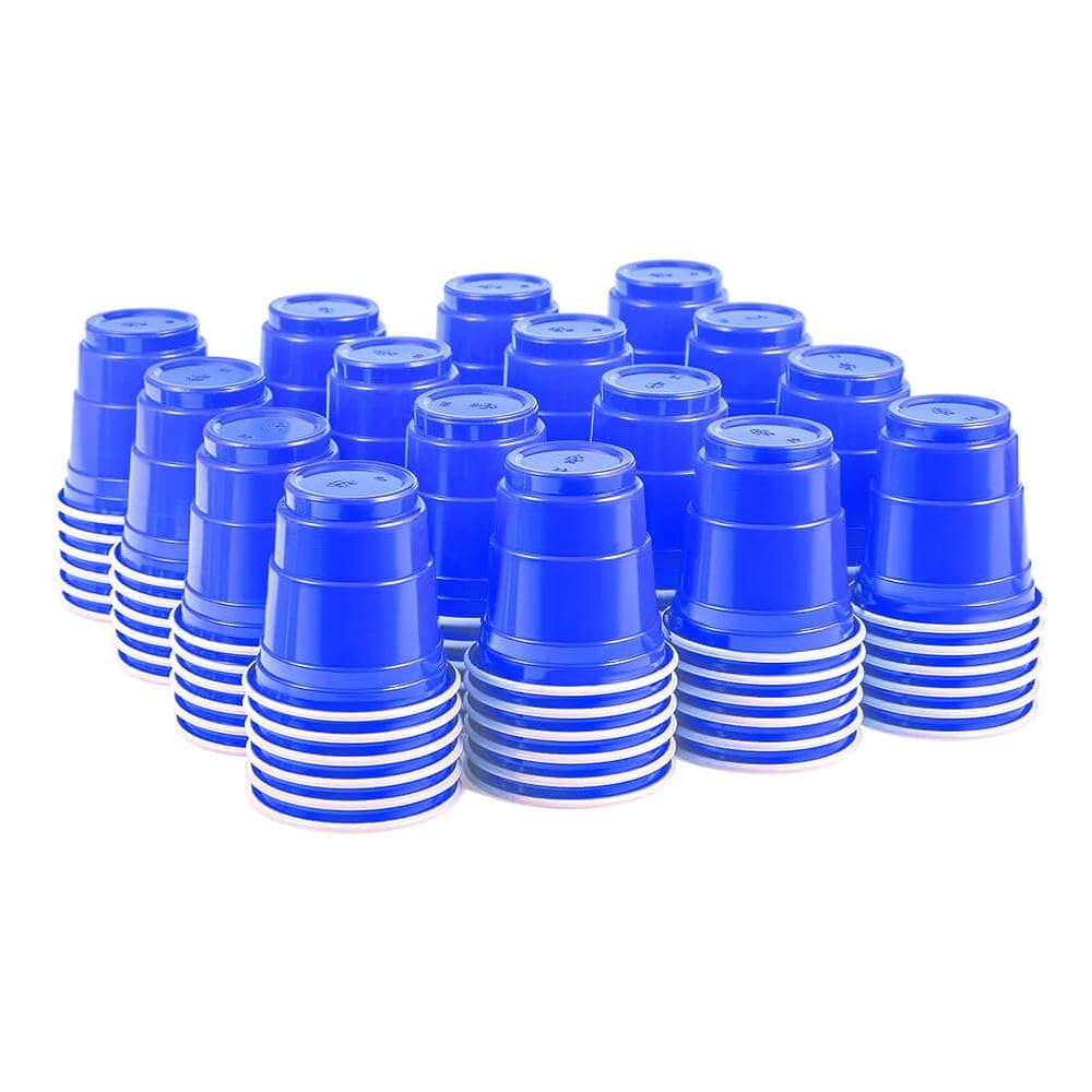 HAOZAN 100ct 2oz. Mini Blue Shot Cups, Disposable and Small Size Perfect for Party, Tastings, Sample and More