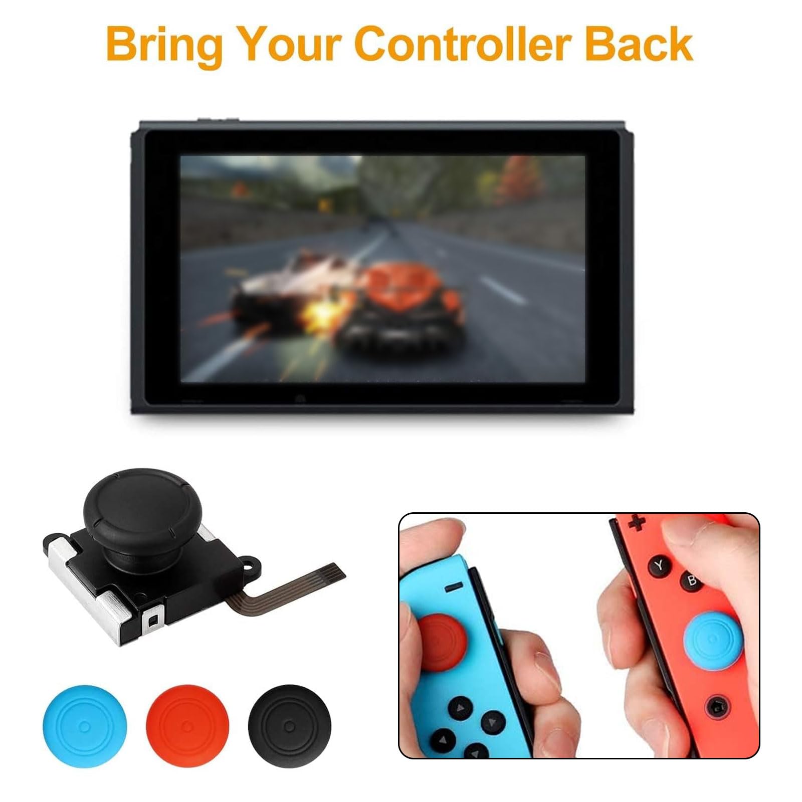 Linkstyle 3D Joystick Analog Thumb Sticks with Caps, Compatible