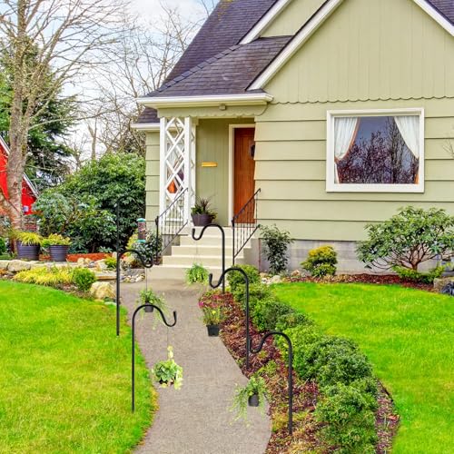 Image of 36 Pcs 24 Inch Shepherds Hook for Outdoor Adjustable Bird Feeder Pole Metal Steel Shepard Hooks for Hummingbird Stand Feeder Pole for Garden Plant, Lantern, Hanging Wedding Decor
