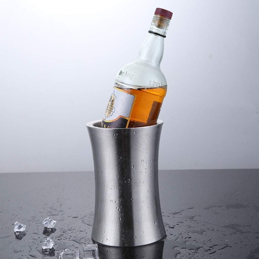 Doppelwandiger Weinkühler aus Edelstahl, hält stundenlang kalt, Weinflaschenkühler, isolierter Eiskübel für Champagner und Bier