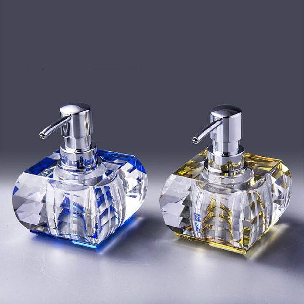 Dispenser di sapone in cristallo, bottiglia in vetro per lozioni da bagno o cucina, contenitore decorativo per shampoo e decorazione della casa, elegante accessorio da bancone