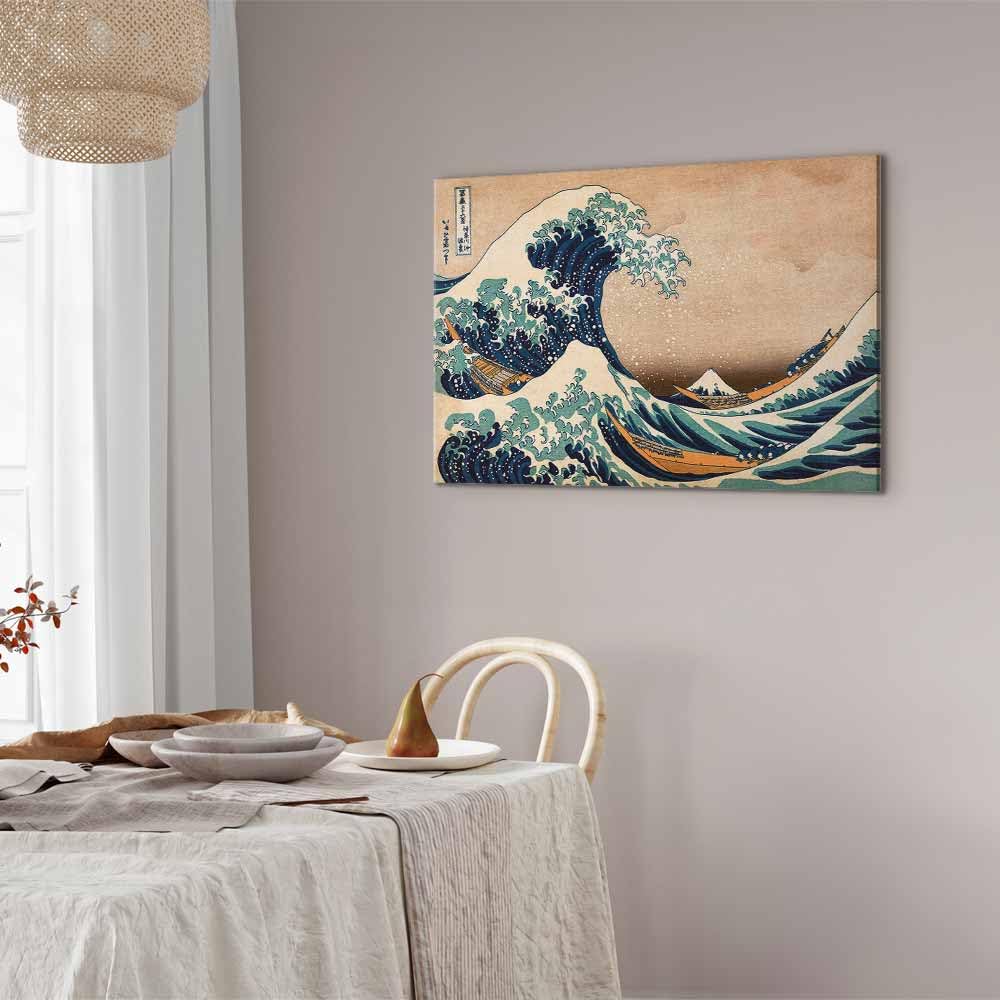 B&D XXL - Akustikbild die große Welle vor Kanagawa 120x80 cm 1 tlg Bilder Akustikschaum Schallschutz Kunst Akustikpaneele Wandpaneele Schalldämmung Wandbild Schallabsorber Hokusai - p-B-0009-b-a
