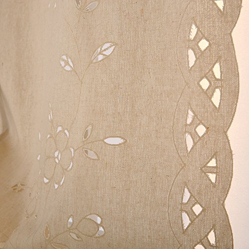 Zhh Tie Up Curtain Retro Farmhouse Cafe Net Hollow Flower Adjustable Balloon Curtain For Windows Blackout Window Curtains Rod Pocket And Hook W 32" X H 55", 1 Panel #TOP3