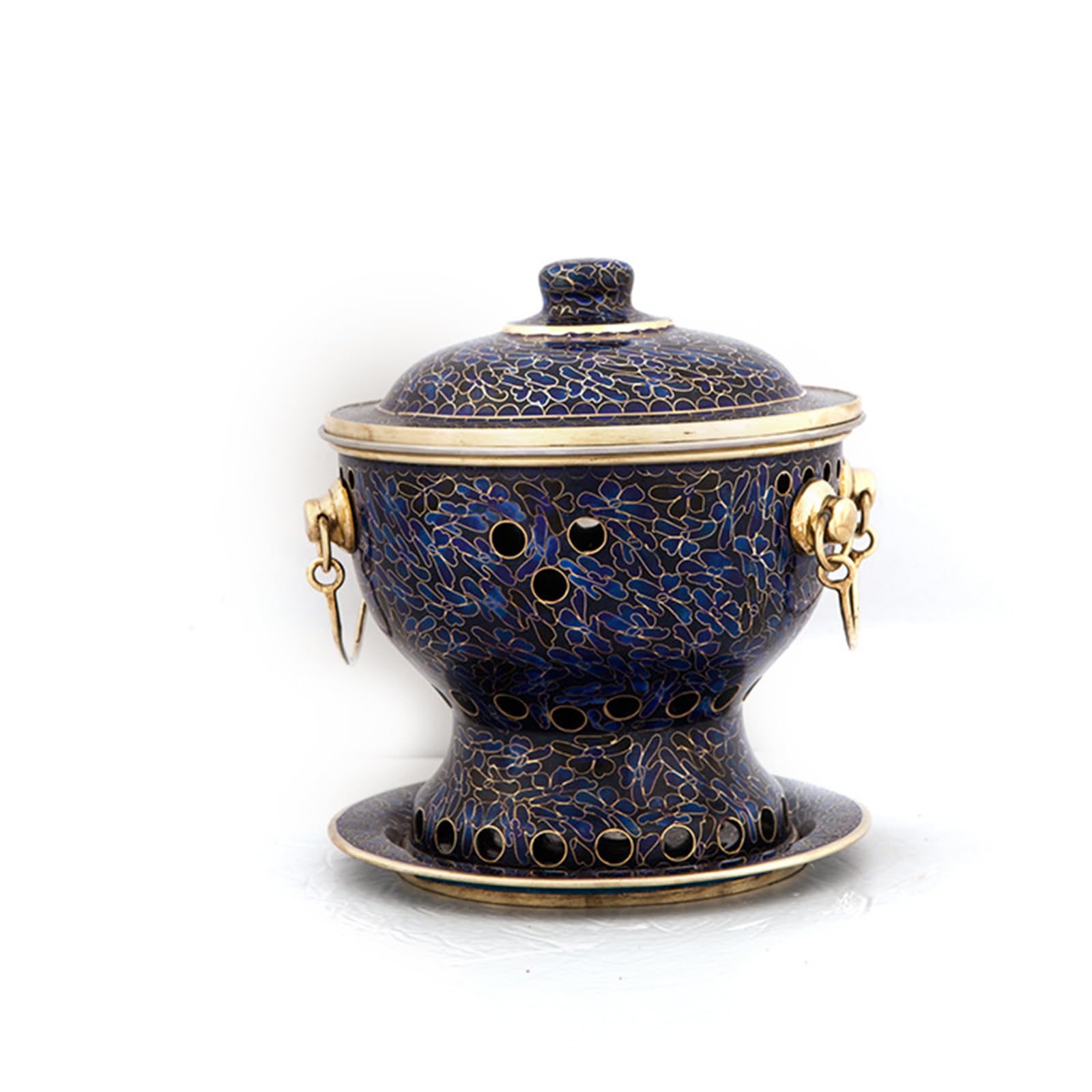 asdchZen Enamel Pot Cloisonne Hot Pot Buffet Hot Soup Pot Copper Single Person Hotpot Sturdy Home Use Shabu Pot Old Beijing Hot Pot,18Cm,18cm