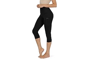 ODODOS Women's High Waisted Yoga Capris: Moisture Wicking & Non-See-Through