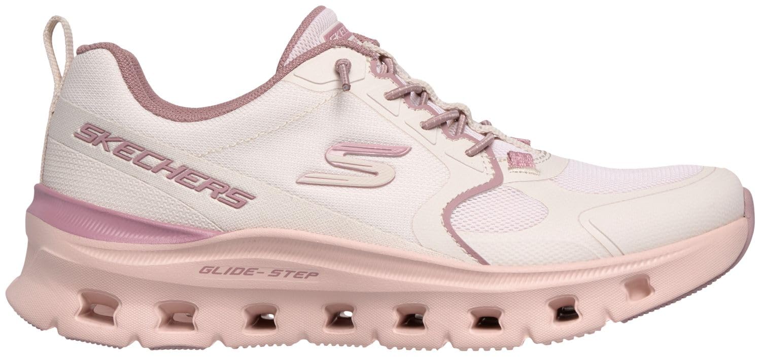 Skechers Glide-Step Pro Cool Drift, Natural mesh synthetic pink trim