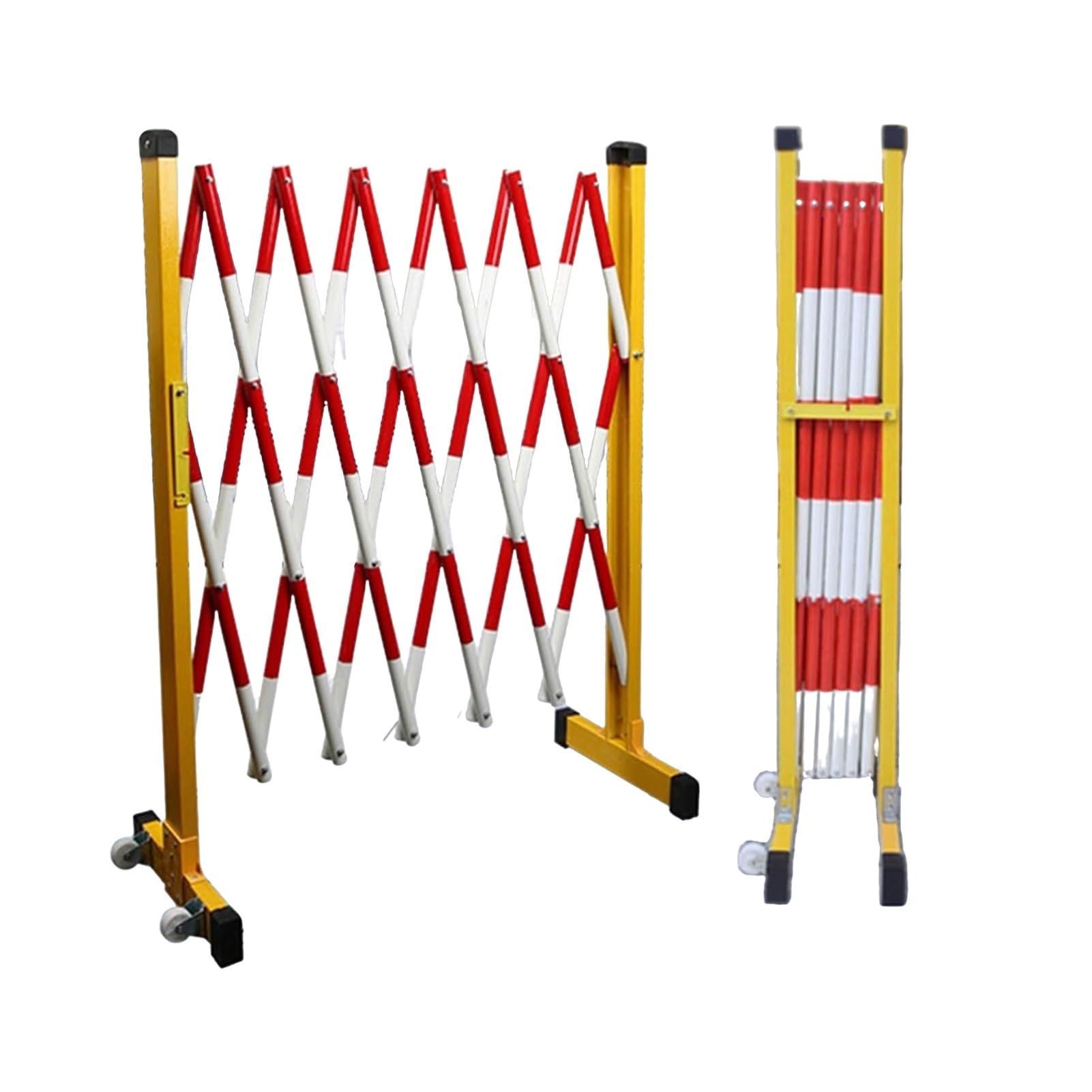 YNIYUJKL Retractable 3.5M Security Gateextendable Metal Barrier With Wheels 6.5Ft Folding Telescopic Fence For Crowd Control Construction Events And Outdoor Safety.,700cm/23FT