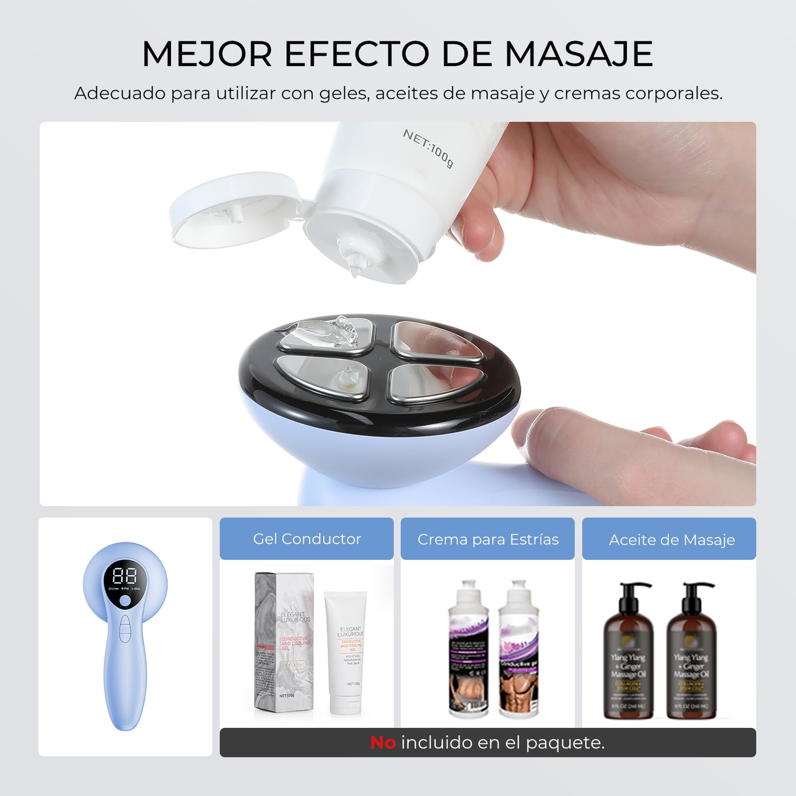 Masajeador Anticelulítico, Celulitis Masajeador Electrico para Masaje de Cintura, Abdomen, Glúteos, Brazos, Piernas y Espalda (Azul)