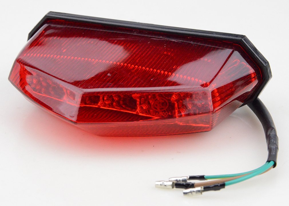 GOOFIT Fanale posteriore in plastica universale sostituzione per fanale posteriore del freno indicatore di direzione indicatore di direzione lampadine a LED sostituzione per ATV Scooter Bike