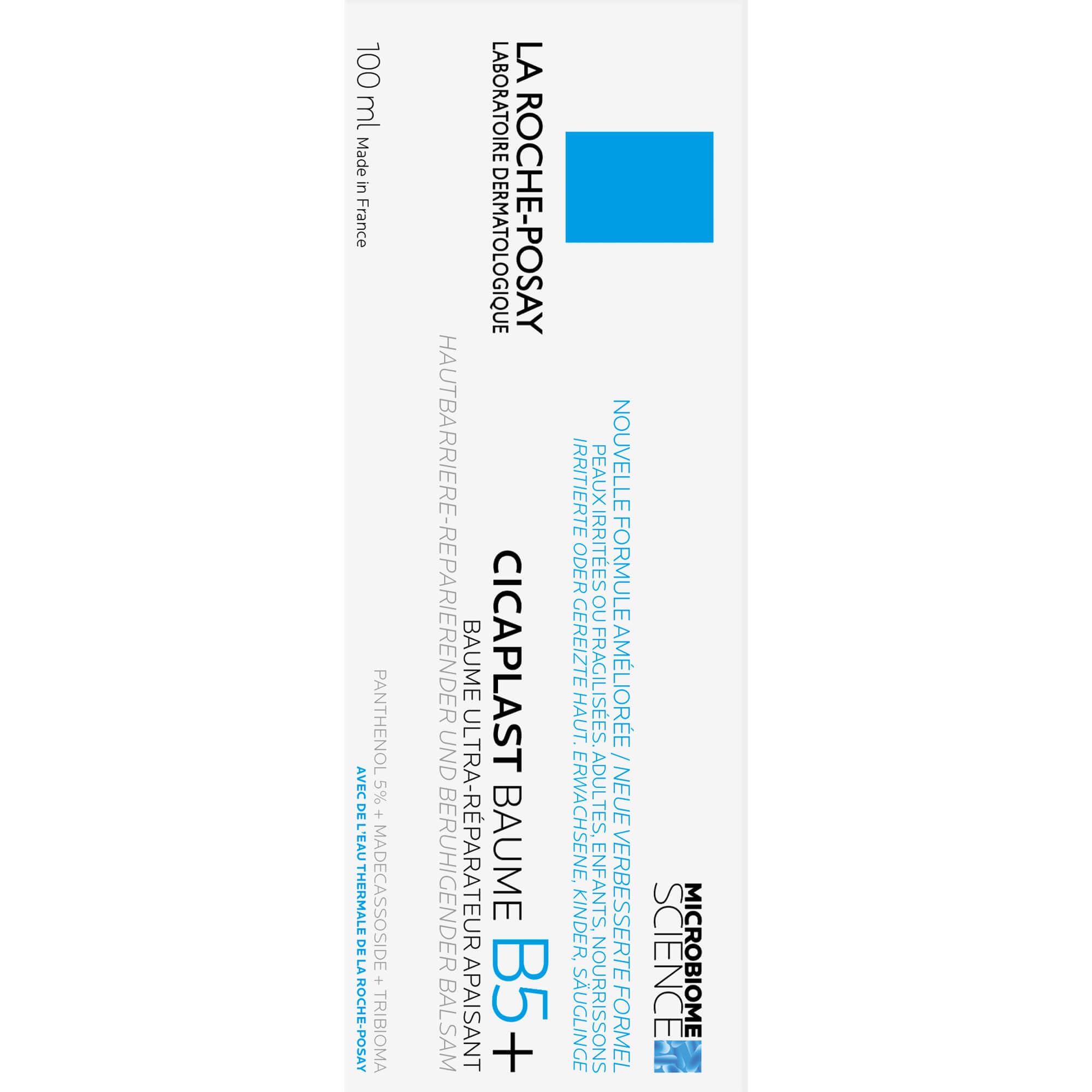 La Roche-Posay Cicaplast Baume B5+, Balsamo Viso e Corpo Riparatore, Adatto a Pelli Secche e Sensibili, Azione Anti-Rossore, Effetto Lenitivo, Formula con Tribioma, Pantenolo, Madecassoside, 100 ml