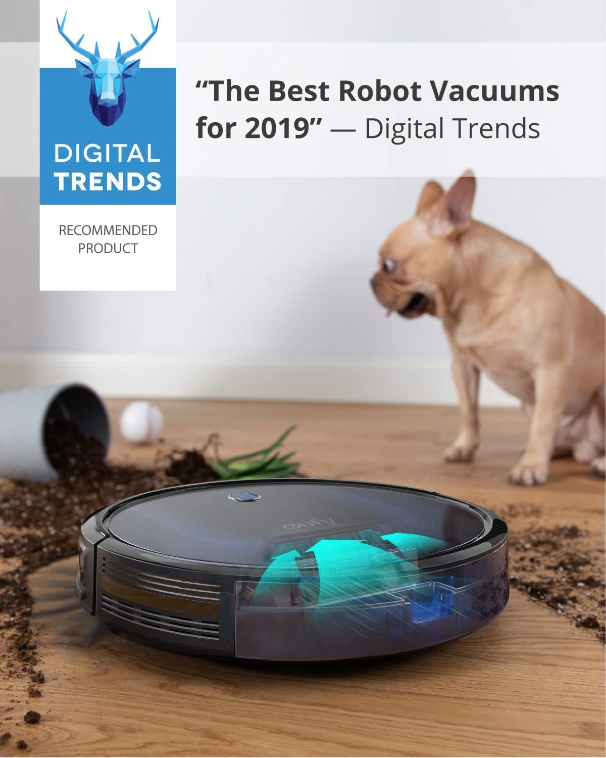 eufy by Anker Saugroboter RoboVac 15C MAX, Roboterstaubsauger mit BoostIQ Technologie, 2000Pa Saugkraft mit WLAN-Konnektivität, extrem schlank, geräuscharm (Generalüberholt)