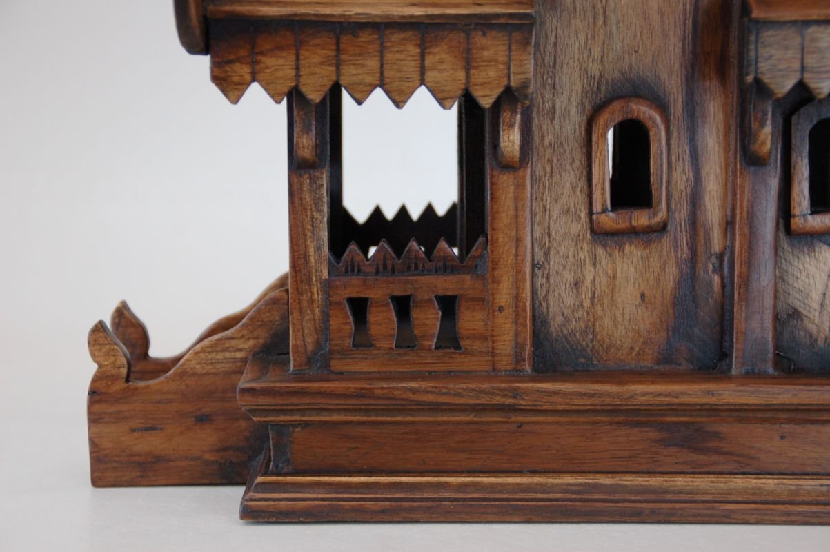 echtes thailändisches Geisterhaus original und neu Fang Holzhaus (H:47 x B:22 x T:38 cm)