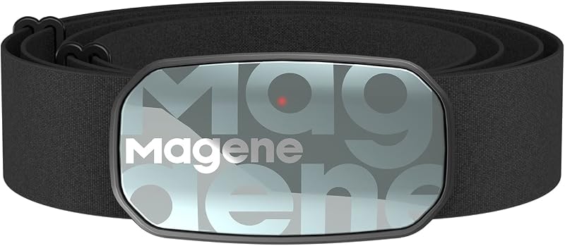 Magene H603 Chest Strap Heart Rate Monitor, ANT+ and Bluetooth Compatible with Fully Adjustable Strap, iPhone & Android Compatible