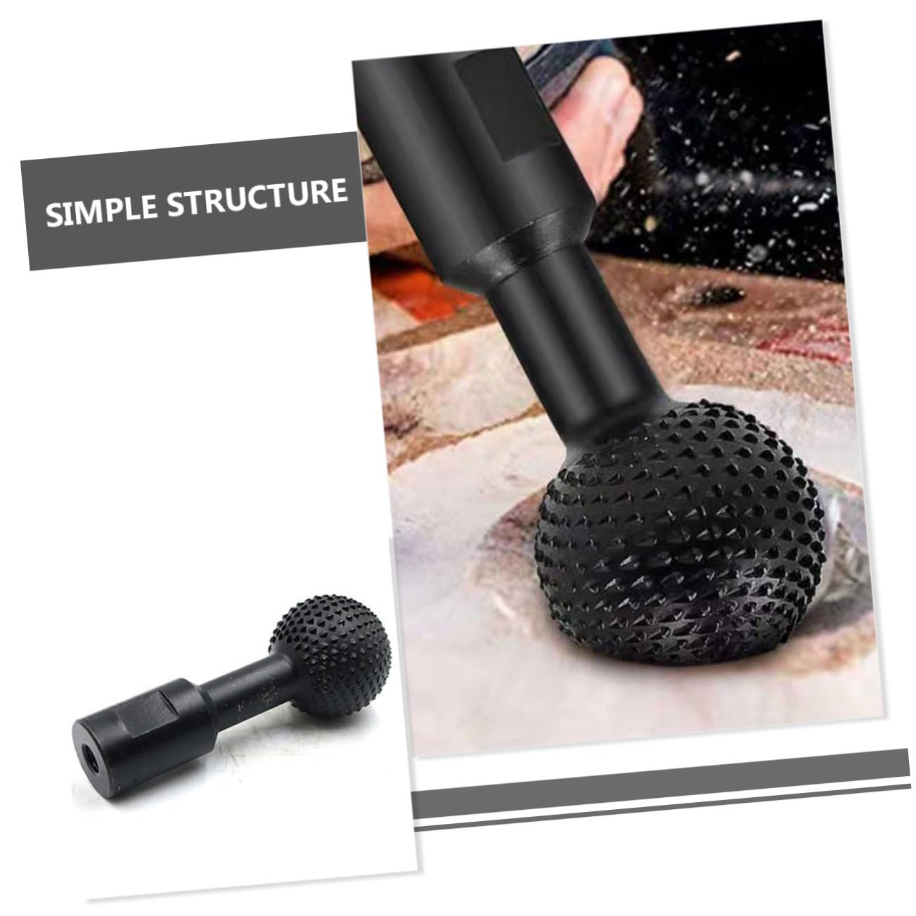Set 2 Pezzi Testa Fresa Rotante Sferica Angolare in Acciaio Al Carbonio Per Intaglio Legno, Accessori Angolari Compatibili Smerigliatrici, Utensili Per Levigatura Superfici Curve