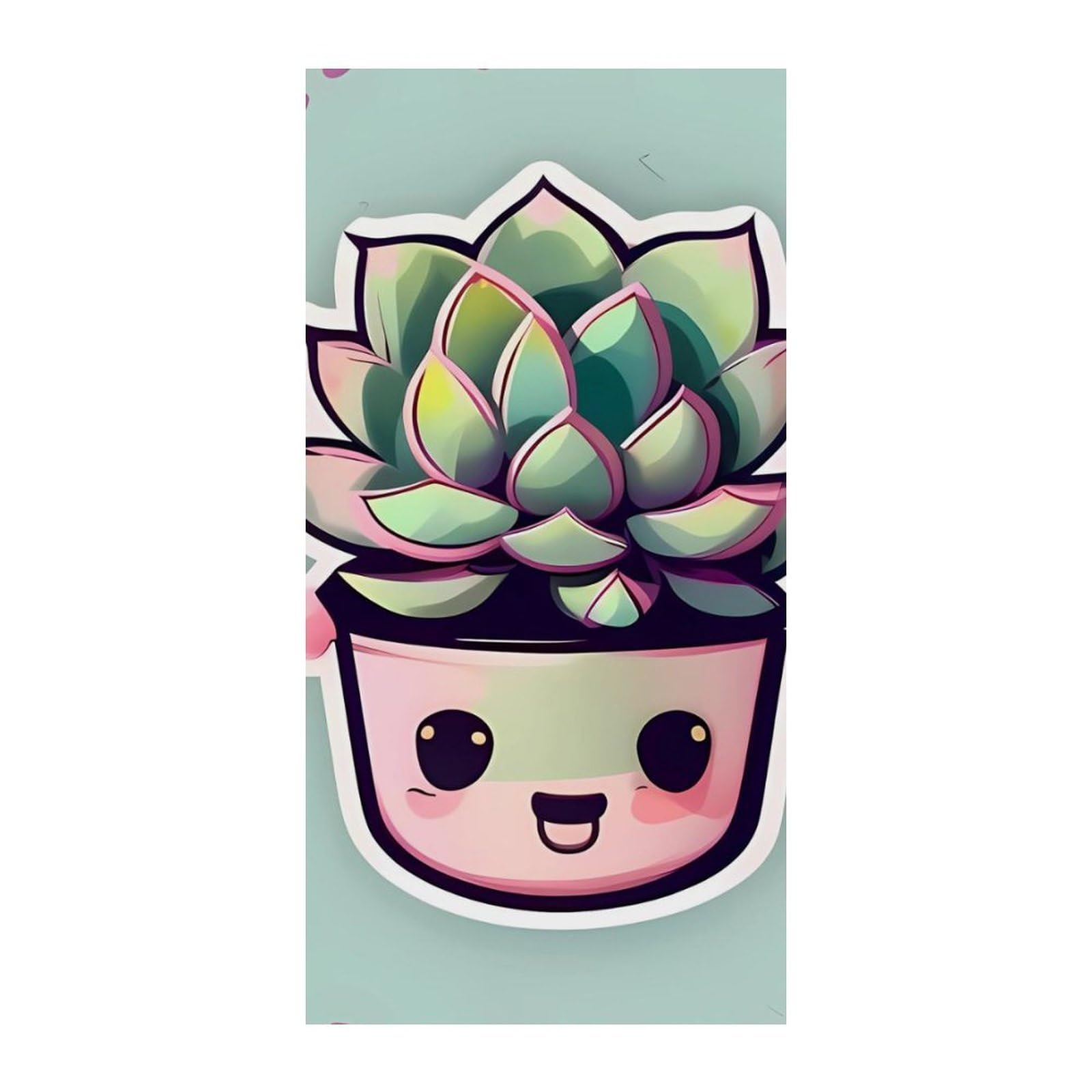 Adfgyerh Style Smiling Succulents Curtains，Polyester Blackout Extra Wide，Door Curtain， 35.4X 70.9 Inch For Temporary Room Dividers Bedroom Living Room，Room Darkening Curtains ，For Doorway Privacy For Wall Hanging