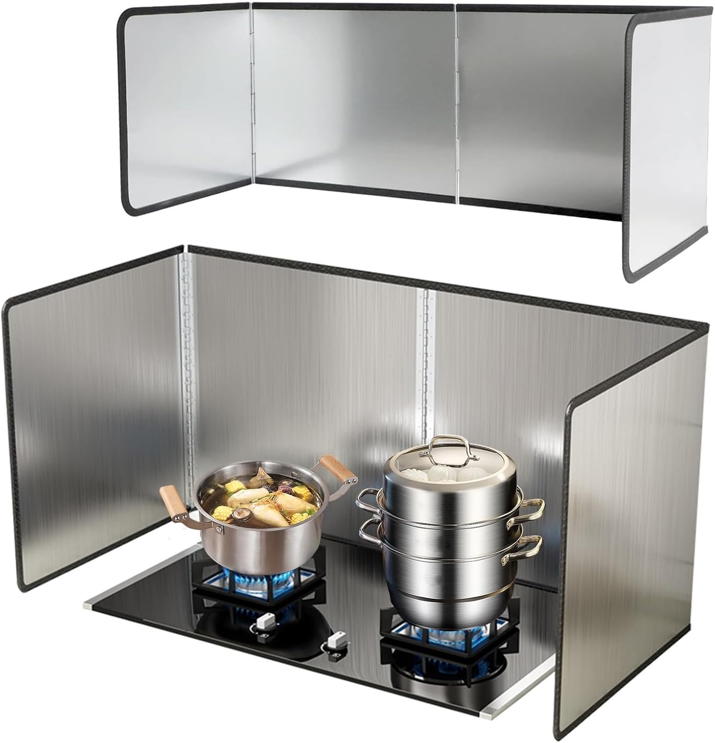 Protection anti-éclaboussures pliable pour cuisiner proprement au quotidien