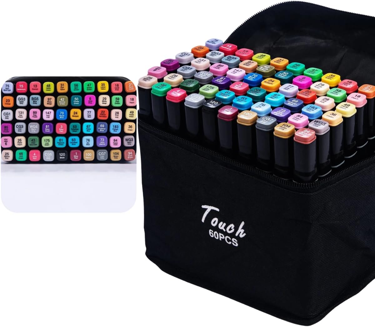 Kit Canetas Marcador para Colorir Ponta Dupla Escolar 60 Cores Boobie ...