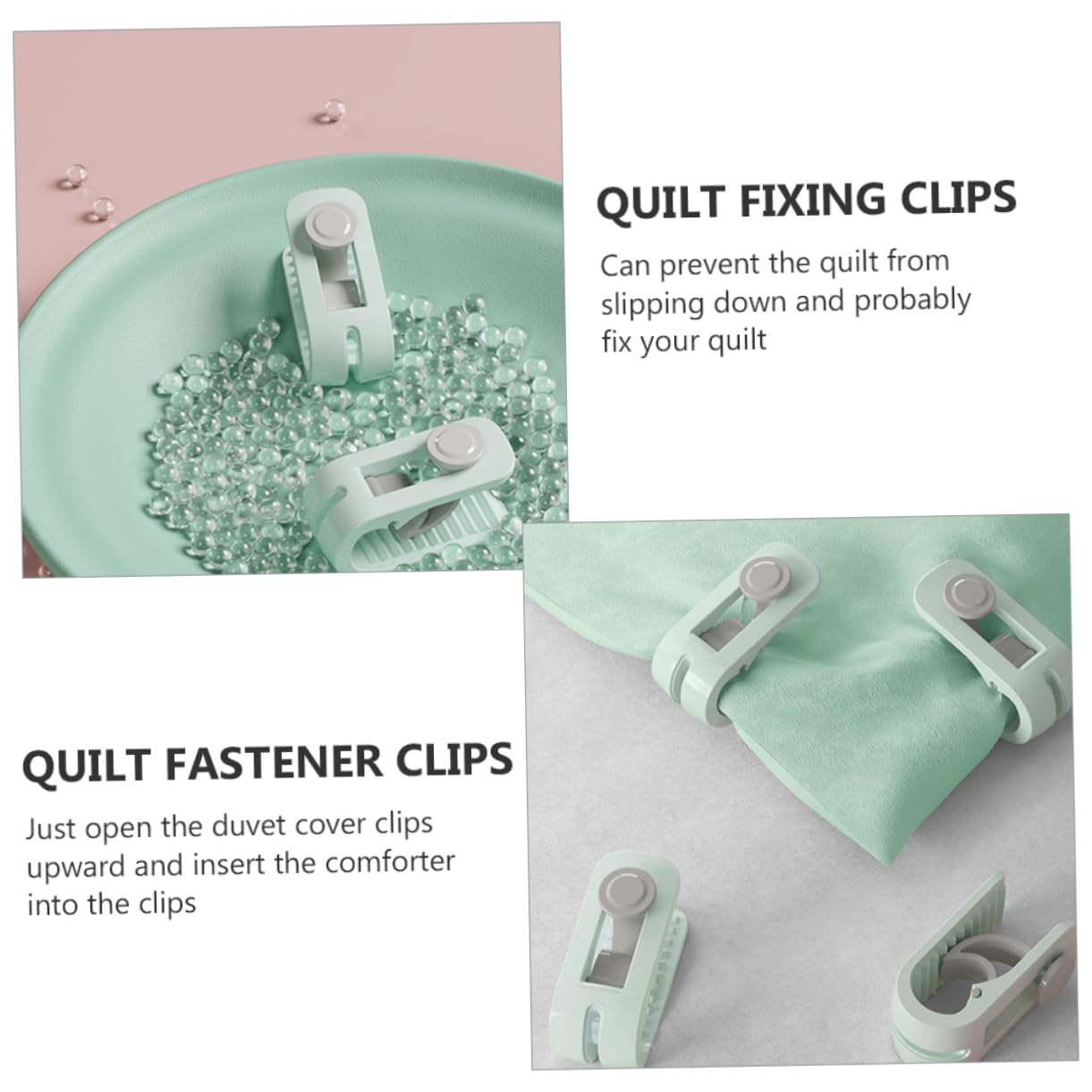Bettlaken-Clips, Quilt-Fixer-Knopf, 2 Sets Quilt-Halter, Bettdecken-Griffe, Quilt-Clips, Halter, Zubehör, Quilt-Bezug, Kunststoff