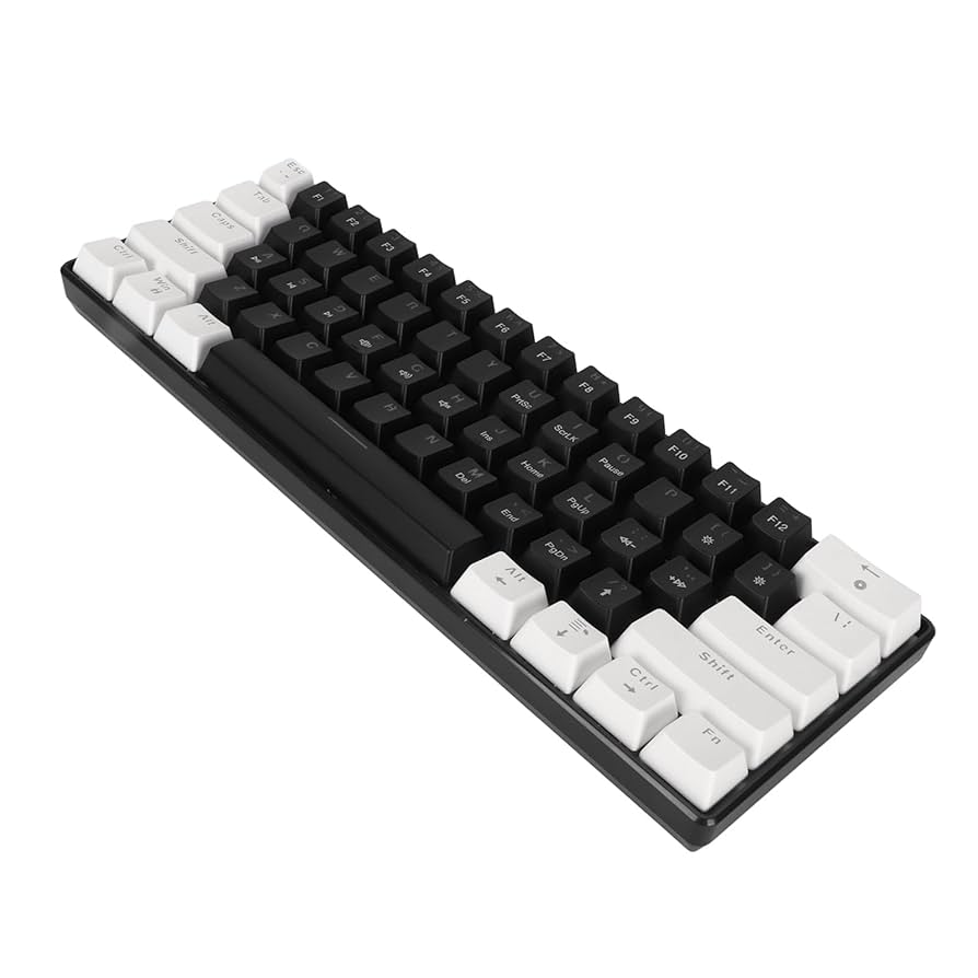 Amazon | RGB メカニカルキーボード、61 (白黒) | HINGMING