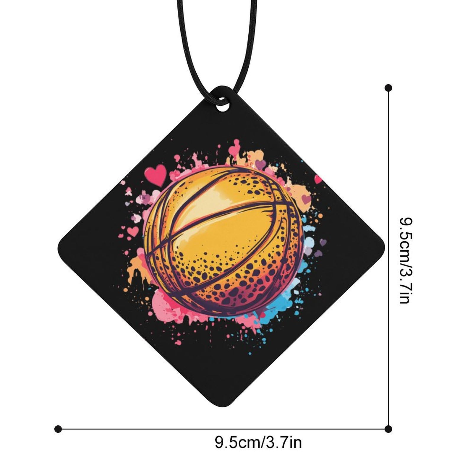 Cute Basketball Leopard Print Car Air Freshener Hanging Aromatherapy Tablets for Car Accessories Rhombus