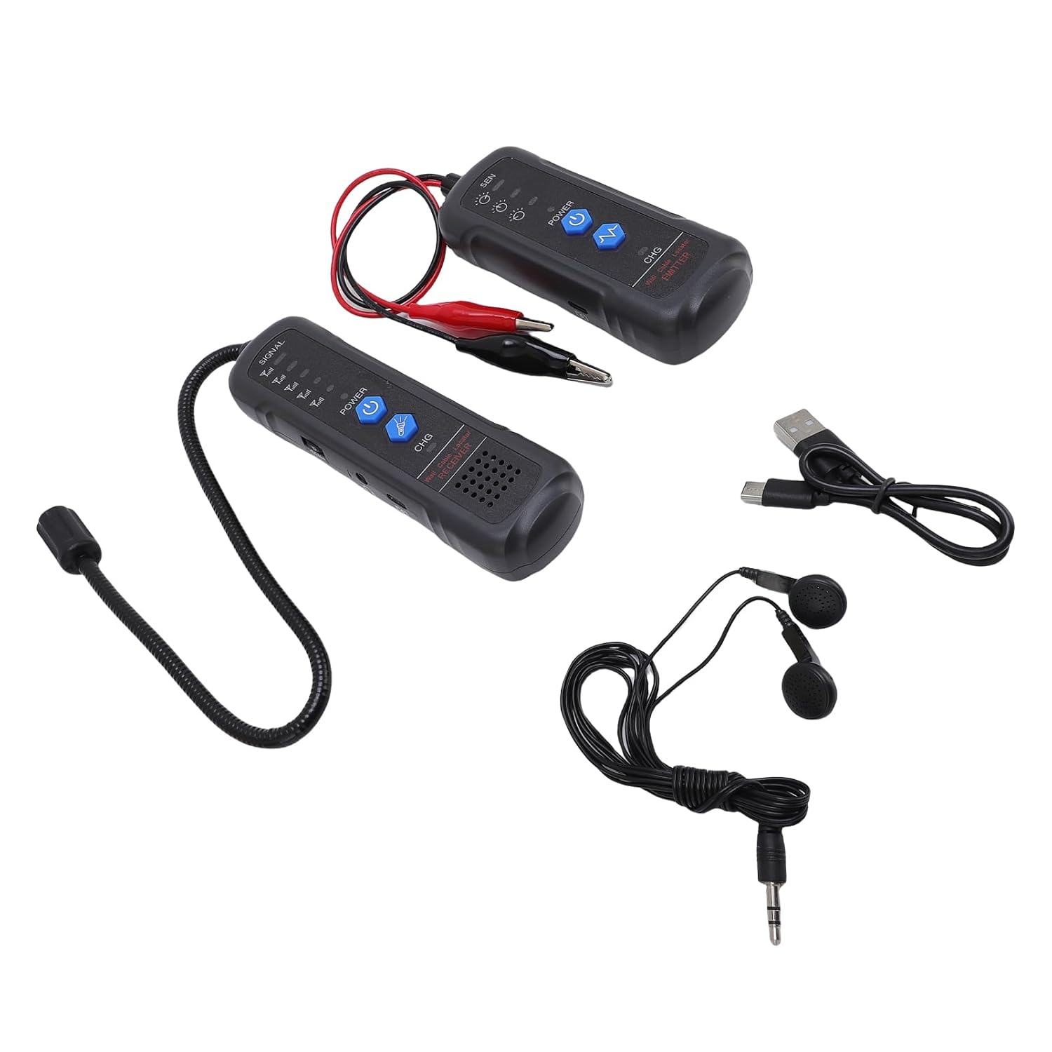 Underground Wire Tracker 6.6FT Depth 1640FT Length, Adjustable Strength, Headphone Jack, Li Battery Powered, for Dog Fence Cables, Irrigation Control Wires