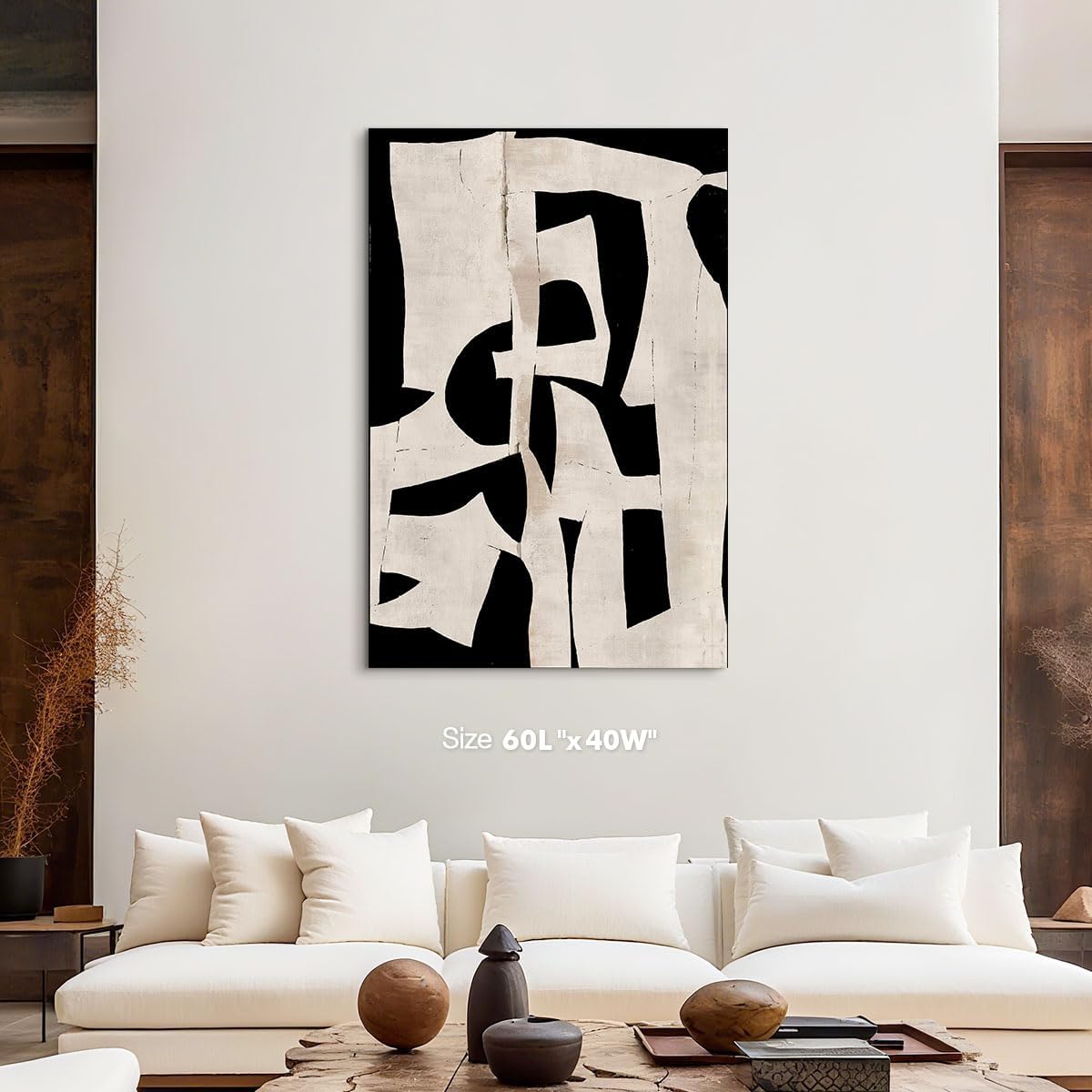 Black Wall Art Large Wall Decor Picture for Living Room Abstract Canvas Artwork for Walls Modern Office Room Decor Paintings for Wall Decorations