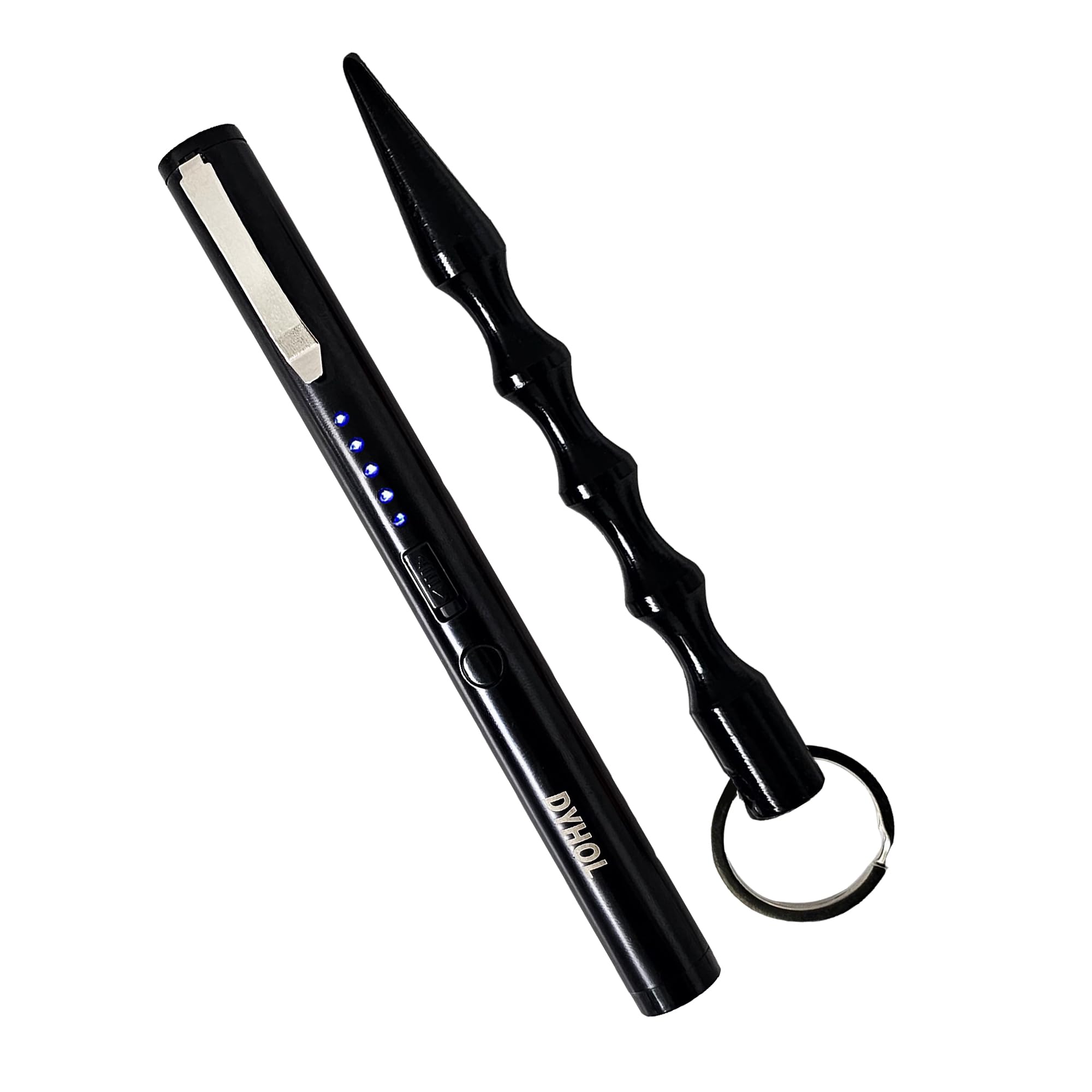 Taser & Kubaton safety keychain combo - USB Rechargeable Tasers with Battery Indicator, Compact Kubaton EDC Pen, and Concealable Mini Taser Flashlight for Everyday Protection & Personal Security
