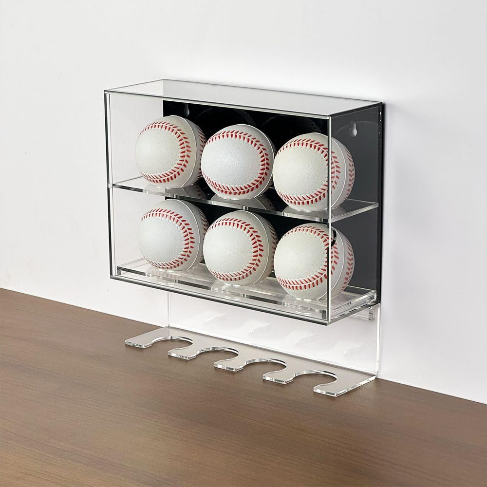 Gablota Ekspozycyjna Na Baseball Z Uchwytem Akrylowa 2-Poziomowa Gablota Na