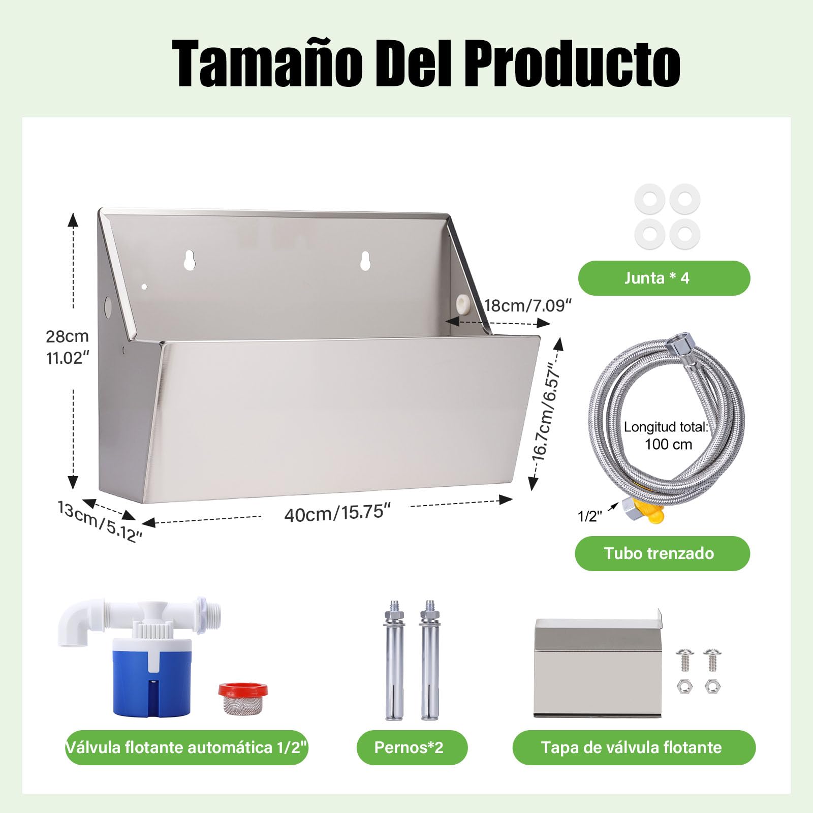8 litros AutomáTico De Agua para Perros Al Aire Libre para Mascotas Waterer Cuenco De Agua Inoxidable para Perros Grandes Cuenco De Agua De Acero Inoxidable para Ganado(Llenado AutomáTico)
