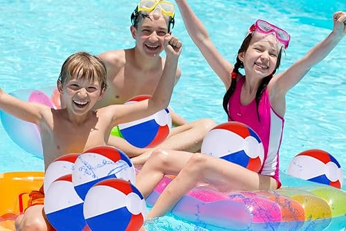 Miniatura 4 de The Dreidel Company Pelotas de playa patrióticas inflables con diseño de bandera de Estados Unidos para fiesta en la piscina, cumpleaños, juguete