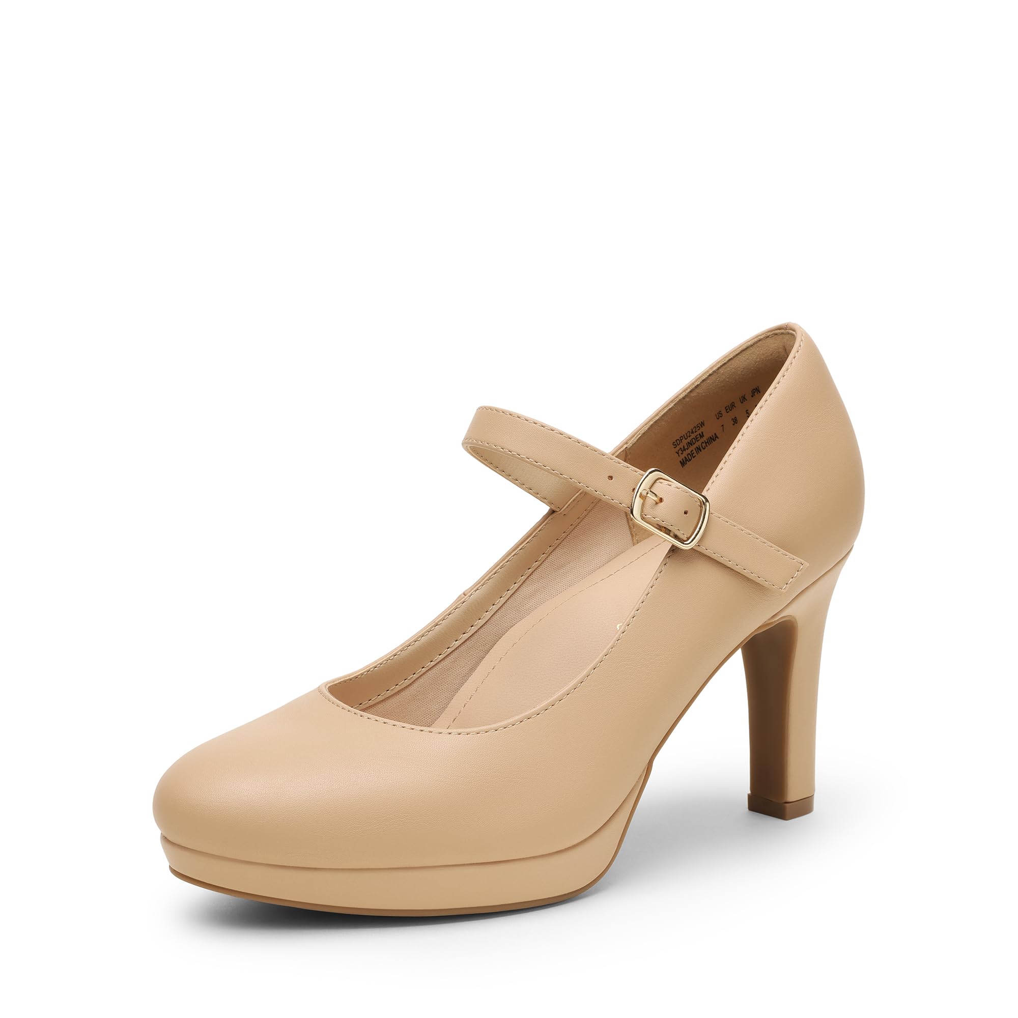 DREAM PAIRS Women's Mary Jane Dress Shoes Comfortable Round Toe High Heels Pumps Work Office Shoes
