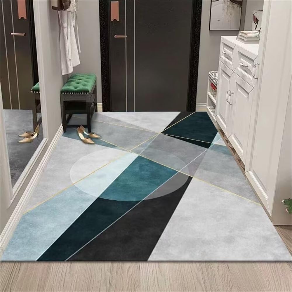 Tapis de chambre gris-bleu 160x230cm doux pour couloir et maison