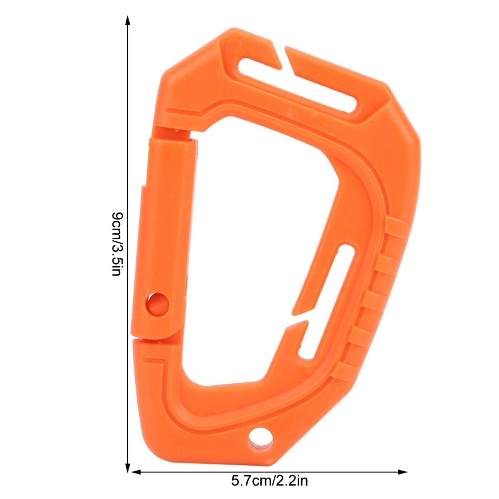 Moschettone da arrampicata, 10 fibbie in plastica ad alta resistenza, ganci portachiavi con anello a D, per alpinismo all'aperto e uso tattico