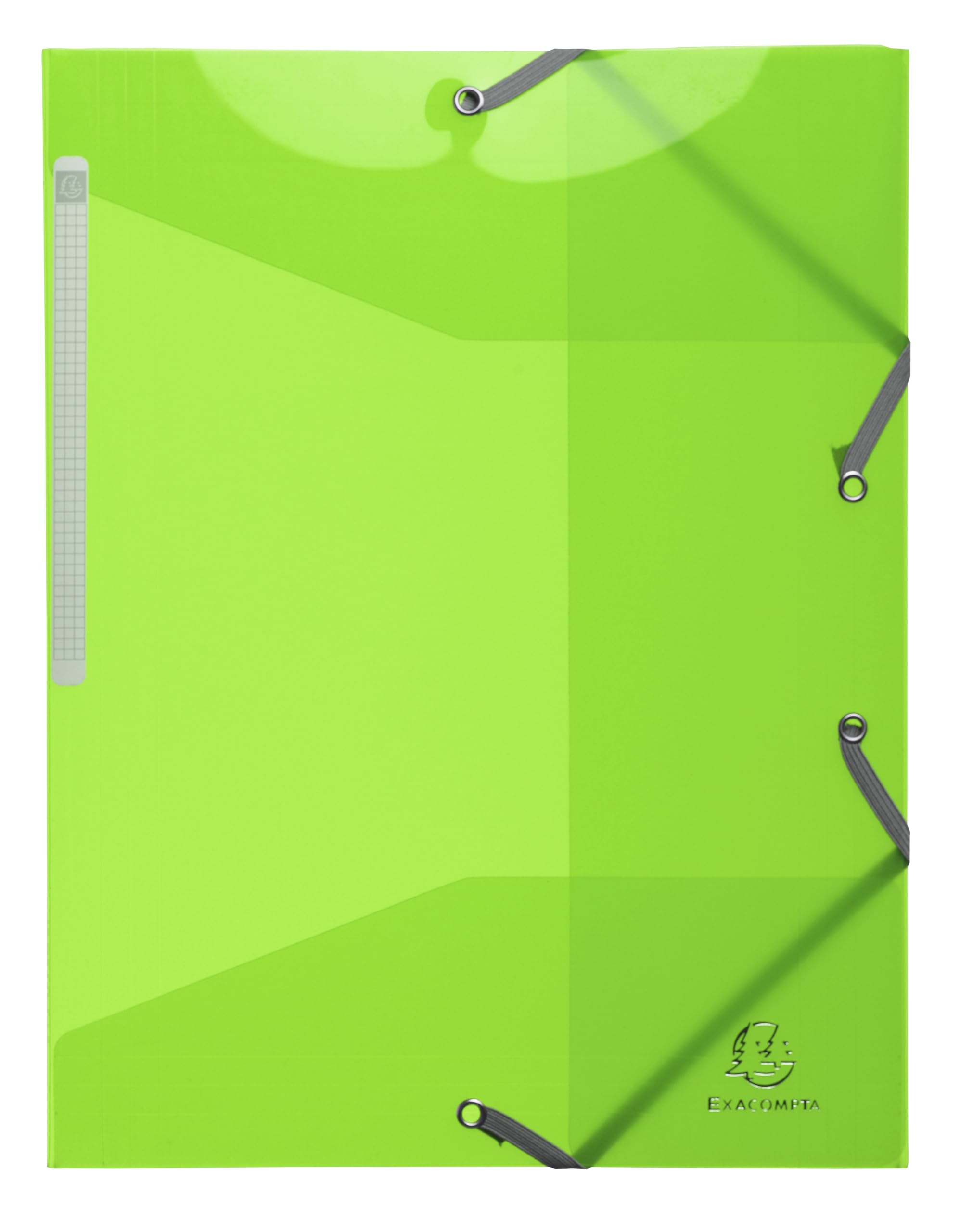 Exacompta - Ref 55673E - Iderama PP Collection - Translucent Elasticated 3-Flap Folder - Suitable for A4 Documents, 0.5mm Polypropylene - Lime Green (Pack of 15)
