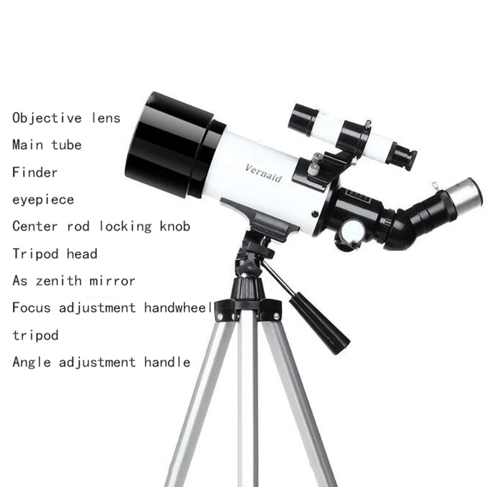 Teleskop dla dzieci dla dorosłych początkujących astronomów, wielowarstwowa optyka, trwała, 150-krotne powiększenie, tel
