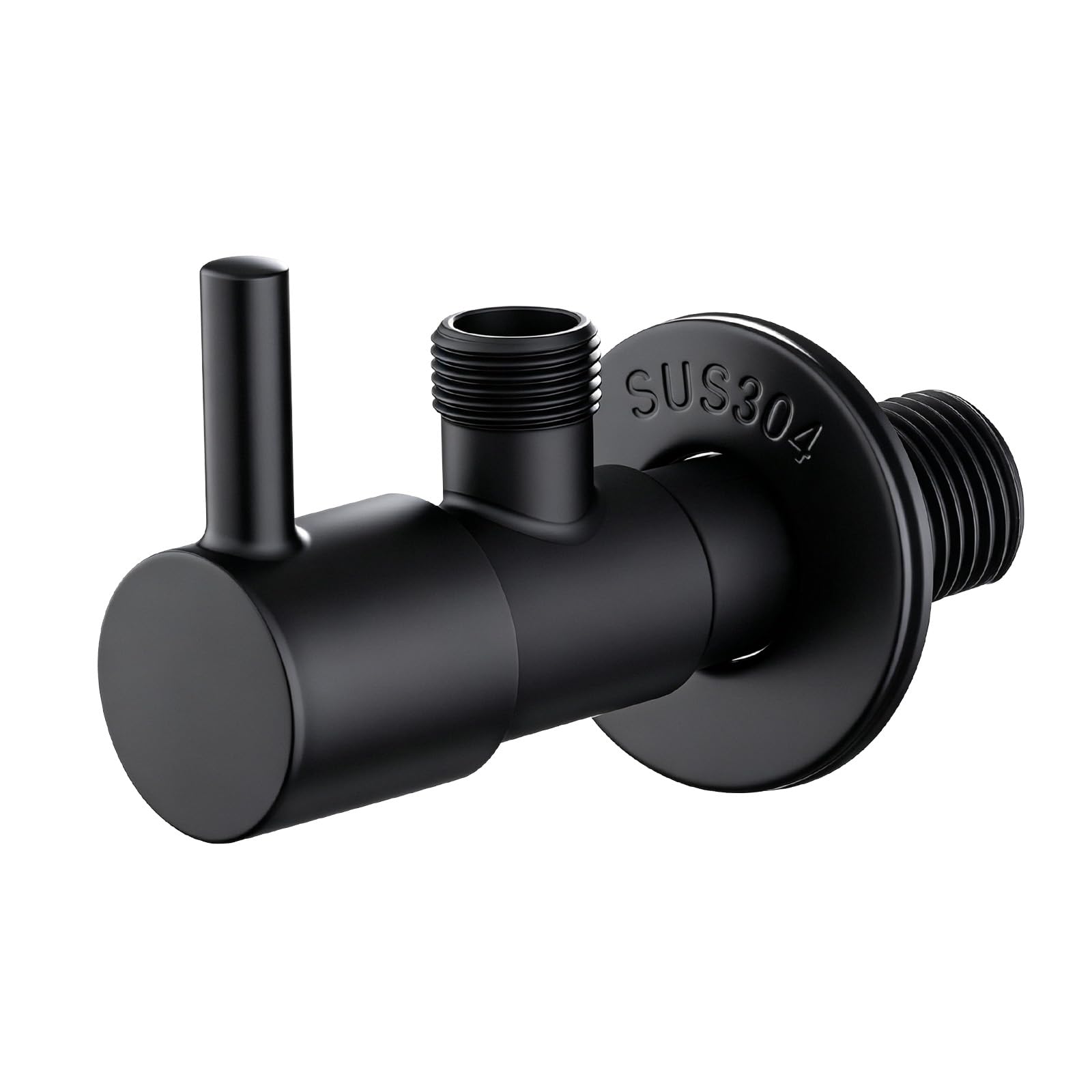 Ibergrif 1/2" x 3/8" BSP Angled Water Isolating Valves Diverter for Wall Mounted Basin Sink, Warmer System, Chrome Brass Black M22025B-3/8
