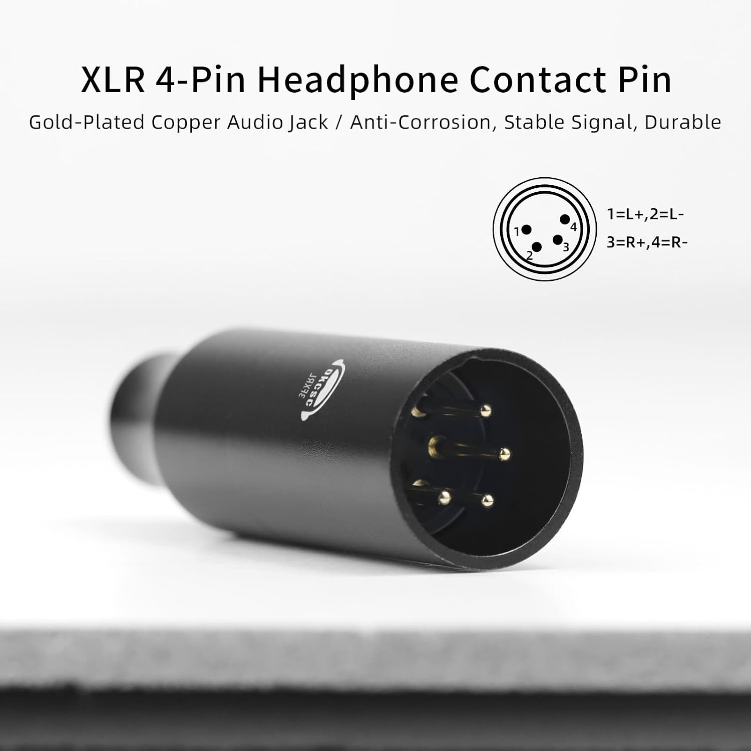 okcsc 4-Pin XLR Male to 3.5mm Female Balanced Audio Adapter，Gold-Plated HiFi Connector Work for Headphone Amps, Portable Music Players & Home Audio Systems, Lossless Sound Quality