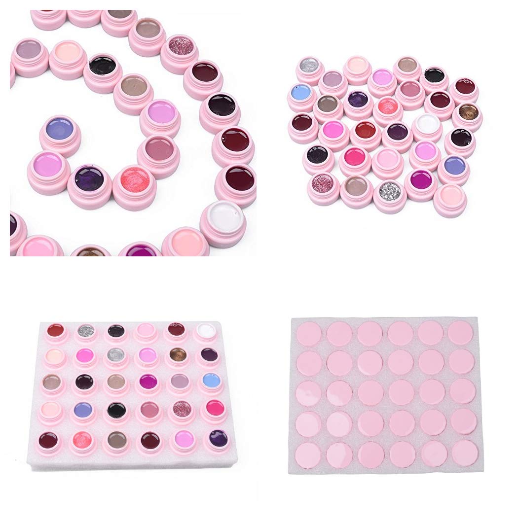 Gel-Nagellack-Starter-Kit, 2 Base Coat + 2 Top Coat + 30 Farben UV LED Semi-Permanent Soak-off Shellac Gel für Nägel Maniküre, mit 2 Bürsten + Mini UV/LED-Lampe Tragbarer Trockner mit USB-Kabel
